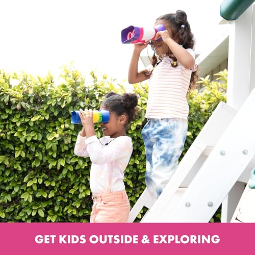 Educational Insights GeoSafari Kidnoculars Pink - Toy Binoculars for Kids, Outdoor Toys for Kids Ages 4-8, Toddler Camping and Nature Toys, Lightweight Binoculars with Neck Strap, Bird Watching Gear - color: Pink/Purple