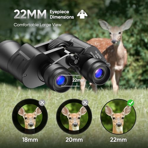 10-30x50 High Power Zoom Binoculars for Adults, Low Light Night Vision/Daily Waterproof / BAK7 Prism/FMC Lens, HD Professional Binoculars for Bird Watching, Hunting, Outdoor, Hiking.