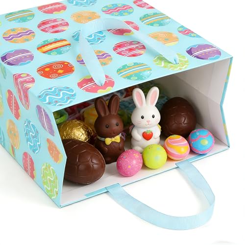 STPIYFZU 13" Large Easter Gift Bags with Handles, Egg Design Reusable Paper Easter Bag for Egg Hunts Kids Party Supplies, Gift Wrapping - color: 1 PCS Egg bags