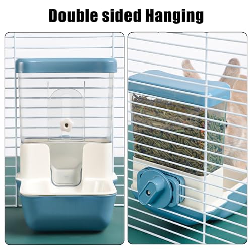 Hanging Automatic Food Dispenser, 27oz Large Capacity Hanging Pet Cage Feeder for Rabbit Bird Chinchilla Hedgehog Guinea Pig Ferret Kitty Puppy (Orange) - color: Orange
