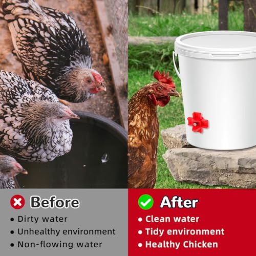 12 Pcs Horizontal Chicken Waterer Nipple, Automatic Poultry Nipple Watering | Leakproof Poultry Watering System with Drill Bits; Water Saving; Easy to Install; For Poultry Coop Ducks
