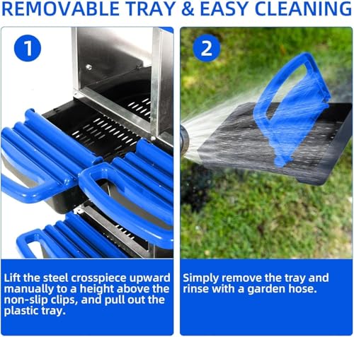 8-Hole Chicken Nesting Box with Removable Lid, Metal Chicken Coops with Roll Away Design/Easy Egg Collection/Ventilation Holes, for Chickens Coops, Duck and Hens - color: Blue, size: 8 holes without legs