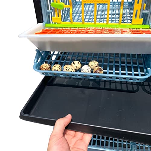 Cimuka Quail Breeding Cage Indoor – 2 Layer Stackable Quail Pens & Coops | 38.6" x 24" x 35.8" Easy Clean, Rust-Free, Plastic Breeder System with Removable Walls & Egg Collection Trays - style: Traditional