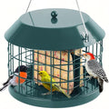 Gbekery Caged Suet Bird Feeder for Outdoors Hanging, Squirrel Proof Double Suet Feeder for Small Birds, Metal Cage with Detachable Hook, Large Space, Outdoors Weatherproof, Green - style: Green Suet Cage