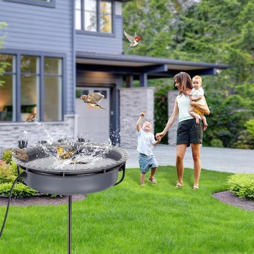Bird Baths for Outdoors, Bird Bath Bowl Water Feeder Outdoor for Hummingbirds for Garden Yard Patio Lawn, Ideal for Attracting Birds(Freestanding Style) - style: Freestanding Style