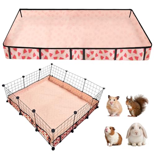 Waterproof Guinea Pig Cage Liners, Washable & Reusable Small Animal Cage Mat, for Rabbit, Hamster, Chinchilla, Hedgehog (Watermelon),C&C 36x36 inches - size: C&C 3x3(36x36 inches)