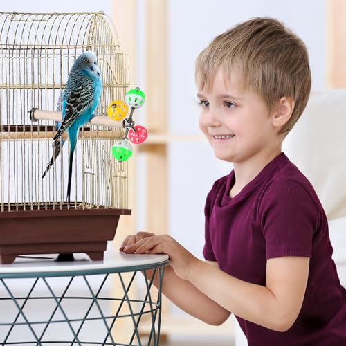 Teniinet Stand Perch Toy with Rotating Balls for Birds, 1Pcs | For Birds, Parakeets, Budgies, Cockatiels, Parrots, Budgerigars, Conures, Parrotlets, Ringnecks, Lovebirds