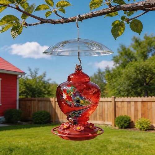 8" Mini Plastic Rain Cover for Bird Feeder, 2-Pack Clear Weather Guard Dome | Stainless Hooks Baffle, Small Protective Shield for Hanging Outdoors, Bird House Protector against Snow/Sun/Poop, Dia. 20cm - color: Clear, size: 2PC/Pack