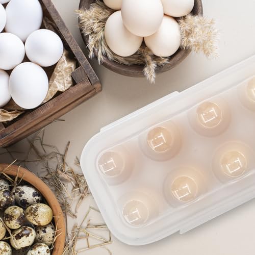 Egg Holder for Fridge, Egg Organizer for Refrigerator, Portable Egg Tray with Lid, Stackable Egg Storage with Safety Buckle (1)