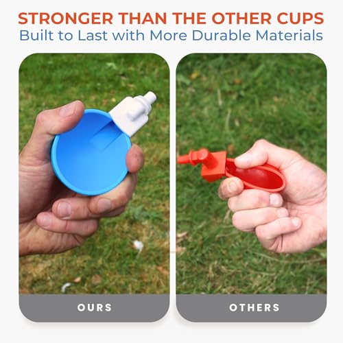 Lil Clucker - Blue Large Automatic Chicken Waterer Cups Suitable for Ducks, Geese, Turkeys, and Bunny Rabbit - Water Feeder Kit - Poultry Waterer - Pack of 5 - size: 5-Pack