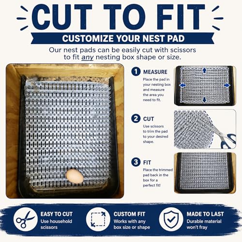 Duncan's Chicken Nesting Pads (6 Pack) – Washable Reusable Nesting Pads for Chicken Coop, Nest Box Pads & Nesting Box Liners for Chickens, Ducks & Hens, Cut-to-Fit Dura-Pad Poultry Mats | Reusable