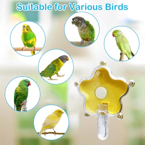 BNOSDM Bird Foraging Toys Cockatiel Foraging Wheel Parrot Cage Spinning Toys Parakeet Enrichment Puzzle Feeder Toy for Budgies Lovebirds Canaries (Yellow) - color: Yellow