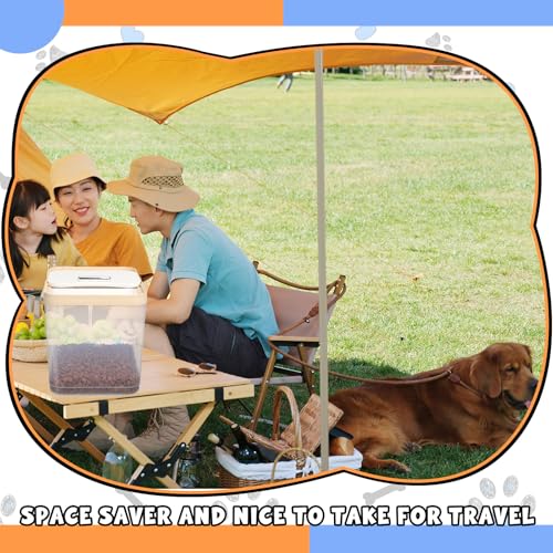 Teenyyou 2 Pack 30 Lbs Airtight Dog Food Storage Container with 2 Scoops, Clear Cat Food Container Storage Bin with Measuring for Dog Cat Bird Other Pet