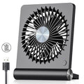 Koonie USB Desk Fan, Strong Wind Ultra Quiet Small Mini Fan | 220° Tilt Folding & 3 Speeds Adjustable, USB-C Powered Personal Fan for Home Office Desktop, Black, NO BATTERY - color: black, size: 5.7 inch