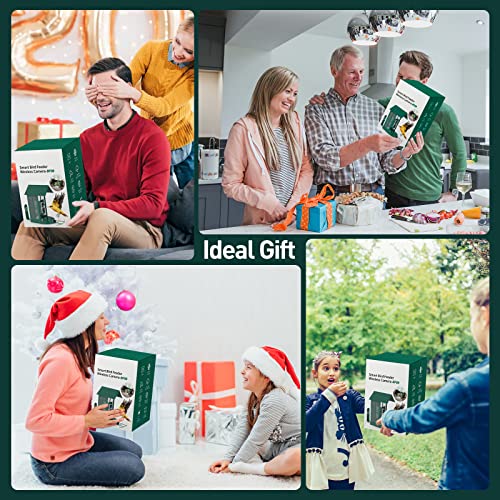 Soliom- Bird Feeder with Camera, 5W Solar Powered, AI Identify Species, Smart Wild Bird Watching, 2K Live View, Instant Arrival Alerts,Large 2.7L Seed Capacity, Metal Squirrel Chew-Proof - BF08 Green - color: Green Large