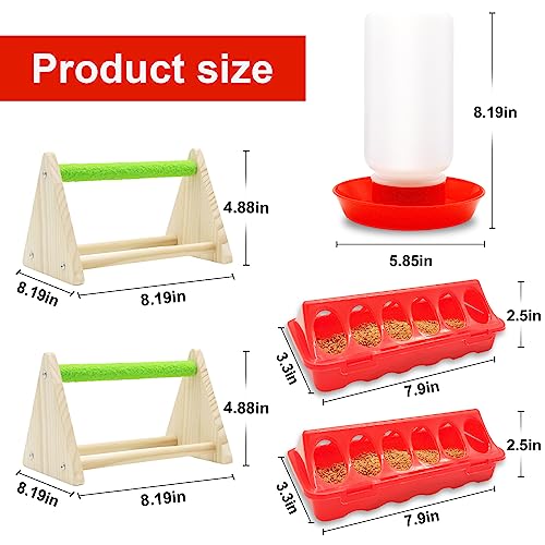 Chick Feeder and Waterer Kit with Chick Perch, Chicken Coop Heater,1L Chick Waterer, Flip Top Poultry Feeder, Chick Starter Kit for Chick Brooder, Baby Chicken Supplies for Baby Chick, Duck and Quail