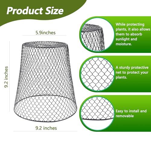 20 Pack 9.2x9.2 Inch Chicken Wire Cloche Plant Protectors from Animals | Plant Cages for Outdoor Plants Keep Rabbits Squirrels Birds Deer Out, Sturdy Garden Cloche for Vegetables Flowers Seedlings - size: 20PCS-9.2"x9.2"