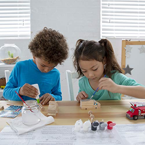 Made By Me Build & Paint Your Own Wooden Toys, DIY Wood Craft Kit, Easy to Assemble, Rescue Vehicles - style: Rescue Vehicles