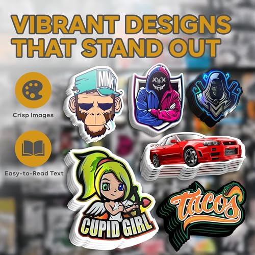 Custom Stickers, Image or Text- Vinyl Custom Labels Stickers Personalized - Waterproof, Dishwasher Safe, Fade Resistant, UV Protected Business Labels | Dishwasher Safe, UV and Fade Resistant; Sizes 1-10 inches, 50 to 1000 Count; 8 Custom Shapes; Vibrant P