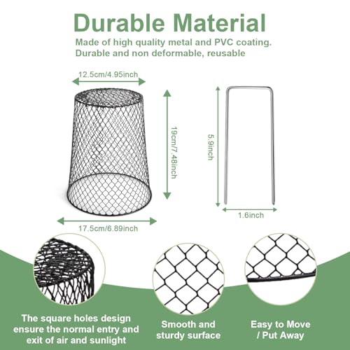 10 Pcs 6.8"×7.4" (Multiple Sizes/Quantities Available) Seedling Plant Protectors from Animals, Chicken Wire Plant Cage Garden Cloche to Protect Plants Vegetables from Rabbits Squirrels Chicken - size: 6.8"×7.4"