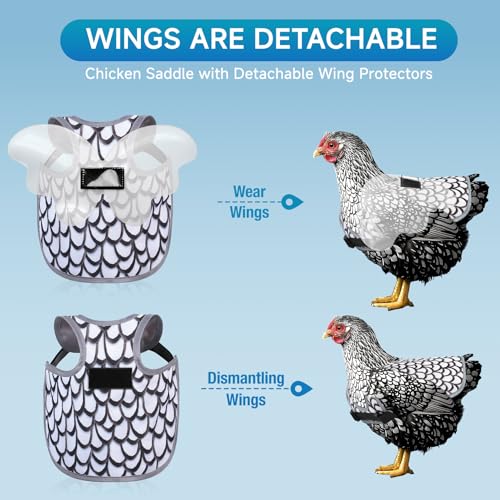Chicken Saddles for hens with Wing | Chicken Apron Back Protector for Hens With Adjustable Strap, Chicken Hen Mating Saddle (Black, white, yellow) - color: Black, white, yellow