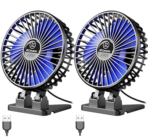 JZCreater USB Desk Fan, Mini Fan Portable, 3 Speeds Desktop Table Cooling Fans, Plug in Power, Rotation Strong Wind, Quiet Personal Small Fan for Home Desktop Office Travel Bedroom, Black (2Pack) - color: Black 2Pack