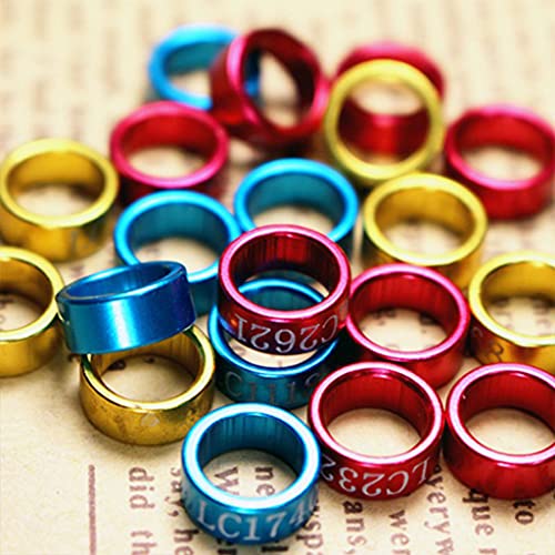 50-Piece Chicken Leg Rings Mix Color Leg Bands Alloy Clip-on Rings for Ducks Gamefowl Small Poultry 3mm/5mm/8mm Bird Leg Rings Leg Bands Metal for Parakeets