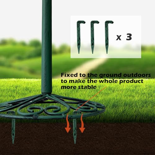 Freestanding Birdbath for Outside, 25.5 inch Height Outdoor Garden Bird Bath, Metal Bird Feeder with Magnetic Dragonfly for Garden Yard Patio Lawn Decor, Green - color: Green