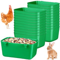 Zhehao 20 Pcs Bird Cage Cups Chicken Feeder Waterer Cups 18 oz Pigeon Feeder Plastic Poultry Wire Cage Hanging Chicken Water Bowl for Pet Bunny Poultry(Green) - color: Green