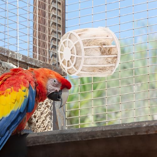 Alasum Bird Nesting Material with Basket Cotton and Jute Bird Nest Material for Parakeet Canary Finch Cockatiel Replaceable Nest Supplies for Birdcage Accessories Indoor Outdoor Use