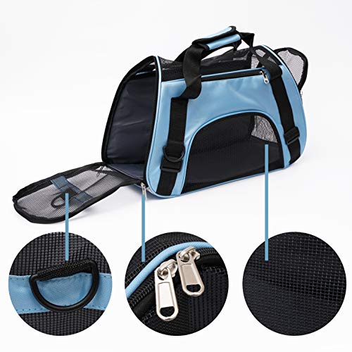 MuchL Pet Carrier Soft-Sided Carriers for Cat Carriers Dog Carrier for Small Medium Cats Dogs Puppies Pet Carrier Airline Approved Cat Dog Pet Travel Carrier (Small, Blue) - color: Small-Blue