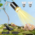 Hermit Crab Heat Lamp, Reptile Heat Lamp with Clamp, Reptile Light with Rotatable Hose and Timer, Suitable for Reptiles Lizard Turtle Tortoise Snake Bearded Dragon Hermit Crab, 2 Bulbs 25W+50W - size: Single-Head