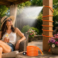 SPECILITE Misters for Outside Patio, 6.5 FT Hose Water Mist, 1 Pack | 360° Cover Mister Cooling System, with 6 Brass Nozzles and 4 Brass Plugs, for Garden, Backyard, BBQ, Pet, Chicken Coop