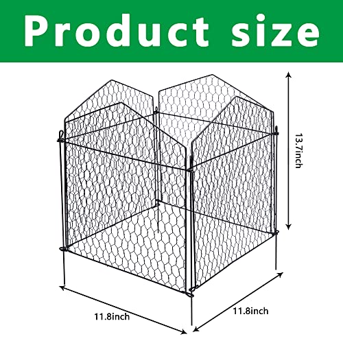DECOHS 4 Packs Chicken Wire Cloche Plant Protectors from Animals Garden Plant Cage Protector - Wire Plant Protectors to Keep Animals Out