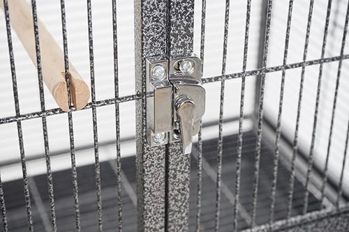 1F/2F/3F Stackable Center Divided Breeder Breeding Bird Flight Double Rolling Cage for Aviaries Canaries Cockatiels Lovebirds Finches Budgies Small Parrots. (Black Vein, 1F) - color: Black Vein