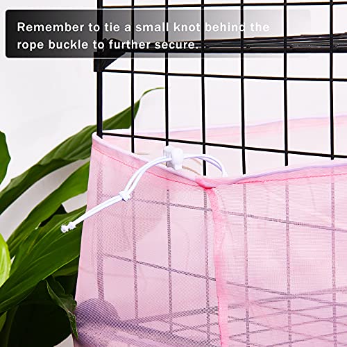 Shappy Large Bird Cage Seed Catcher,Bird Cage Cover Net Skirt Guard,Adjustable Soft Airy Mesh Net for Parrot Parakeet Macaw(118 x 15 Inch/ 300 x 37 cm,Light Pink) - color: Light Pink, size: 118 x 15 Inch/ 300 x 37 cm