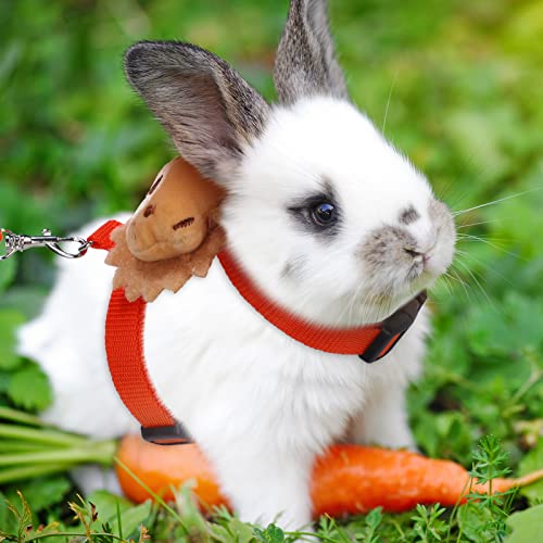 Tondiamo 4 Pcs Adjustable Bunny Harness and Leash Set for Small Pet,Animal | Cute Vest Harnesses, for Rabbits Ferrets Guinea Pig Kitten Puppy, Small Pet Supply, Adjustable Straps, Animal Design - color: Animals