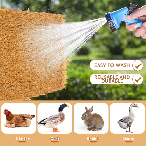 Teenyyou 18 Pack Chicken Nesting Box Pads, 13 x 13 x 1.18 Inch Washable Nesting Pad for Chicken Coop, Artificial Grass Rug Carpet Reusable Nest Box Bedding Fake Synthetic Turf Mat for Hen Laying Eggs