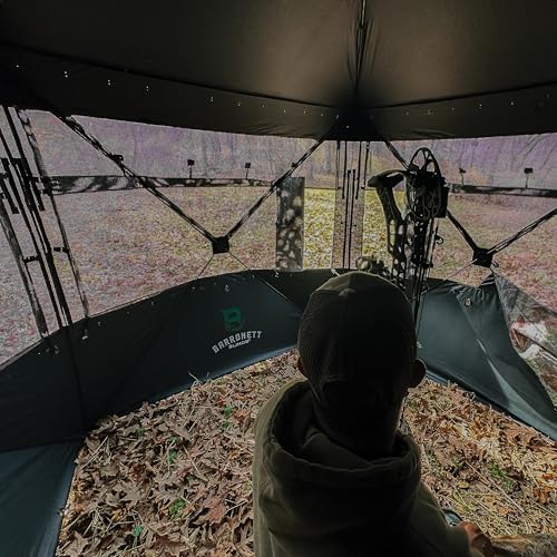 Barronett Blinds® Grandview, See-Through Hunting Blind, View-Through Fabric, Silent Shooting Windows, Bloodtrail™ Backwoods, 104" x 104" x 82", GV450BW