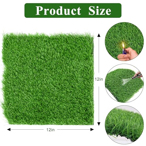 DI QIU REN 10 Pack Thickened Chicken Nesting Pads 12×12×1.37inch, Washable Artificial Grass Nesting Box Liners, Chicken Laying Pads Reusable Laying Turf Mats for Chicken Coop Pet Indoor Outdoor