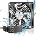 GDSTIME 120mm IP67 Waterproof Fan w/Speed Controller 110V 120V AC Powered | 12V Computer Fan with AC Plug, for Terrarium, Biltong Box, Chicken Coop, Greenhouse Cabinet, DIY Cooling Ventilation Projects - size: Waterproof-1225 w/ Speed Controller