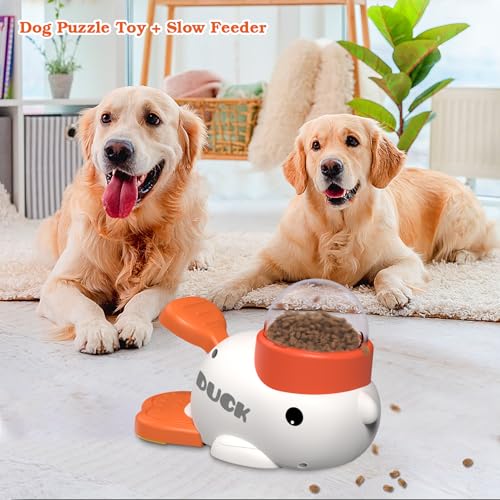 Dog Interactive Treat Dispenser Toy, Food Puzzle Slow Feeder (White) - color: White