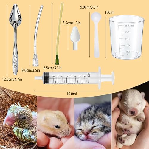 8 pcs Bird Feeding Syringe Set,Small Bird Pet Parrot Feeder Tubes | Measuring Cup,for Reusable,Milk Water,Liquid Food,Suitable for Parakeets,Cockatiels,Amazon Grey Parrots,Cockatoos,Macaws - color: #2