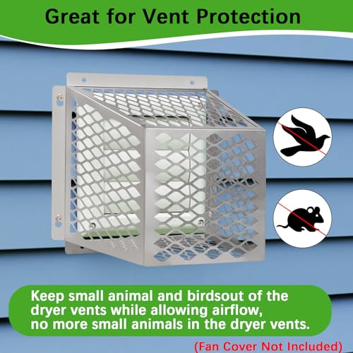 Dryer Vent Bird Guard,Dryer Vent Cover Outside for 5-6 inch Vent Hoods | Outdoor Bird Guard for Dryer Vent & Bathroom Exhaust,Stainless Steel Dryer Vent Cage 8.5"Lx8.5"Wx6"H,Prevent Bird From Enter - size: 8.5"Lx8.5"Wx6"H, style: Stainless Steel-1PCS