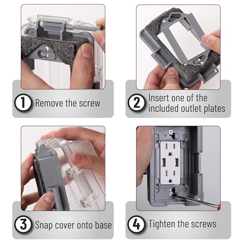 Bates Choice Weatherproof Electrical Outlet Cover, 2 Pack, 1-Gang, Outdoor Outlet Cover, Weatherproof, Outlet Cover Box - color: Clear, size: 2 Pack