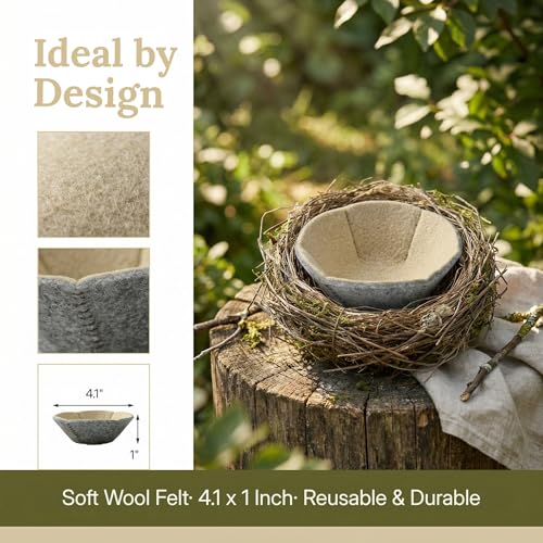 2 Pack Canary Nest Felt Flannel Nesting Pads for Finch | 2 Pack 4.1 Inch Canary Nesting Pads With Felt And Flannel Materials Provide Soft Warm Nesting Material For Small Birds