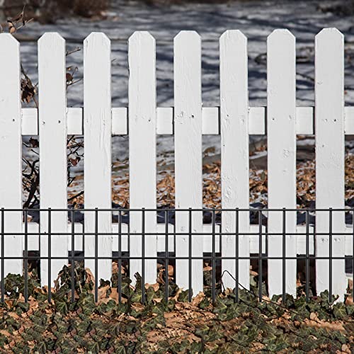 32x10-inch No Dig Animal Barrier Fence, 10 Pack Black Dig Protective Fence with 1.5 inch Spike spacing, Dog/Rabbit/Groundhog Underground Defence, for Outdoor Garden Patio - size: 32x10-10P black