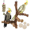 6 PCS Bird Perch Stand Natural Grapevine with Chewing Toys for Parrots, Parakeets, Cockatiels, Conures, Macaws, Love Birds (Style 8) - color: Style 8