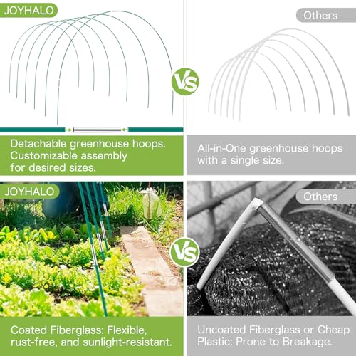 36 Pack Garden Hoops with 10x20 Ft Netting for Raised Beds, 18 Clips | Garden Mesh Netting Kit, 10x20 Ft Net, Bird & Cicada Netting for Trees, Greenhouse & Vegetable Protection, Frost guard - color: Green