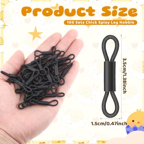 SynHHergyx Baby Chick Leg Bands, 100 Pcs Adjustable Splay Leg Bands for Chicks Poultry Legbands Chicken Hobble Braces for Newborn Spraddle Leg of Chick Quails Ducks Bird of 1 to 3 Days Newly Hatched